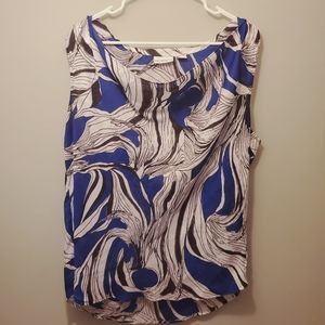 Liz Claiborne Blue, White, and Black Womens XL Top